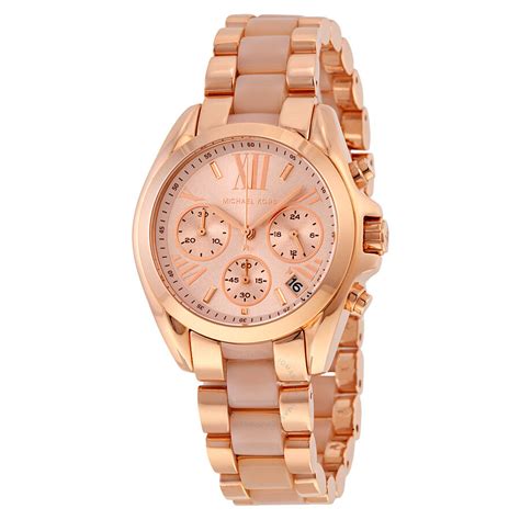 michael kors mini bradshaw pavé gold tone watch|mini bradshaw rose gold watch.